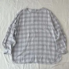 無印良品＊起毛チェックブラウス