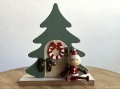【新品】木製　ツリーのサンタさんのおうちセット