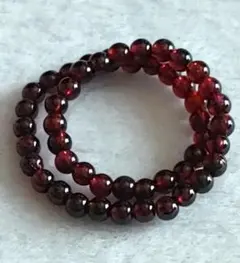 ガーネット ワインレッド色 ① 天然石 ブレスレット 4mm 小玉