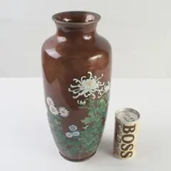 人間国宝】五代 伊藤赤水 作 佐渡無名異焼 花入（ほおずき図）共箱・栞