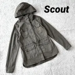 【Scout】ミリタリージャケット カーキ XS フード付き フルジップ