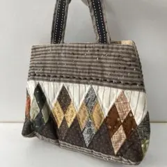 ハンドメイド キルティング パッチワーク ミニハンドバック