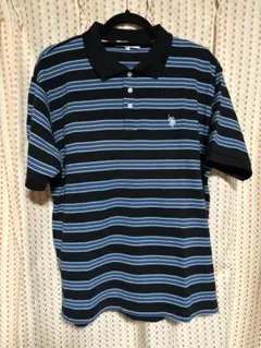 【匿名配送】U.S. POLO ASSN　ボーダー　ポロシャツ　ブルー ネイビーのサムネイル