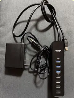 ELECOM U3H-T706SBK USB3.0ハブ 7ポート ACアダプタ付