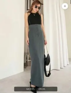GlamLipsグラムリップス2WAYハイウエストサロペットスカート　グレーのサムネイル