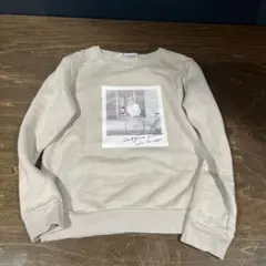 【古着☆サイズ120】GLOBAL WORK プリントトレーナー ベージュ