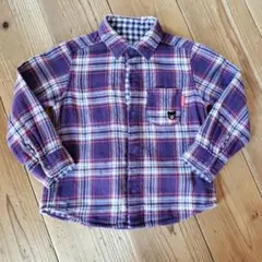 ☆DOUBLE.B☆チェック柄リバーシブル長袖シャツ100
