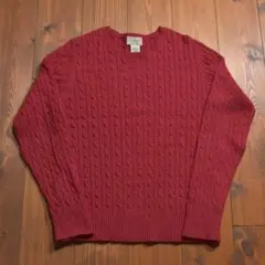 L.L.Bean ケーブルニットセーター レッド