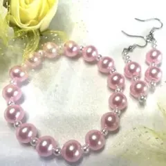 033 ハンドメイドピアス イヤリング レジン オーロラホロ さくらピンク 