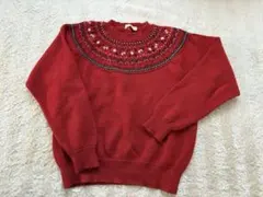 ニットセーター 赤