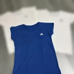 adidas 白・青 Tシャツ 160サイズ