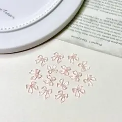 リボン ネイルパーツ パーツ ネイル ピンク クリア