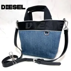 良品 DIESEL デニム 2way トートバッグ ショルダー ロゴ 斜め掛けのサムネイル