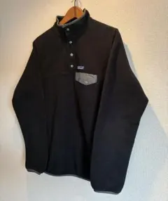 patagonia スナップT フリース L ブラックxグレー パタゴニア