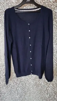 ネイビー 長袖カーディガン