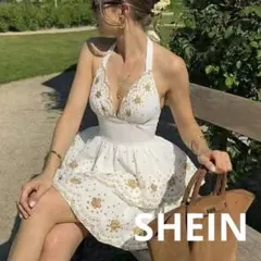 SHEIN Aラインワンピース ボヘミアン ショート