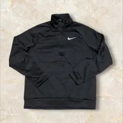 シ*ン様 NIKE ブラック ジッププルオーバー USサイズ 刺繍ロゴ 裏起毛