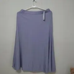 大きいサイズ　3XL GU リブイージーフレアスカート　パープルのサムネイル