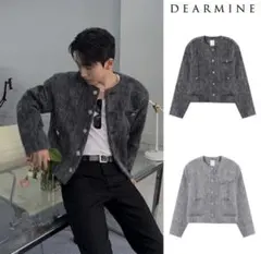 モヘアツイードショートジャケット クロップド丈 2plan asclo