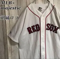 854 MLBメジャーボストン・レッドソックスゲームシャツ刺繍ロゴUSA古着