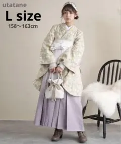 【utatane Lサイズ】2尺袖着物・袴＋半幅帯セット