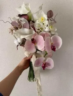 造花ブーケ ピンク ホワイト ウェディング
