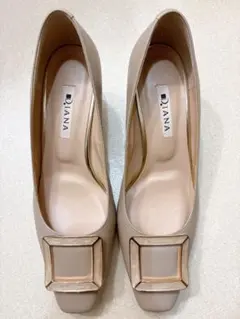 最終値下げ✴︎DIANA マーブル柄バックルパンプス　ベージュ