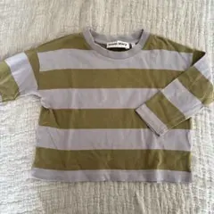 main story ボーダー 長袖Tシャツ　2 グリーン　パープル