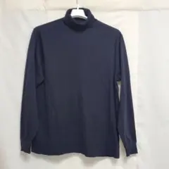 LANDS END メンズ 長袖 タートルネック カットソー ブラック XL表記