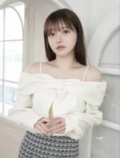 LIPSERVICE リボンオフショルロングスリーブトップス