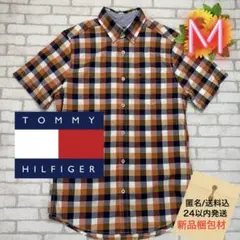 ■TOMMY HILFIGER 半袖 ボタンダウン ブロックチェック 薄手シャツ
