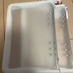 ダイソー 6リングファスナーケース 2個セット(ホワイト)