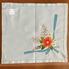 花柄刺繍 ランチョンマット 約40cm x 43cm