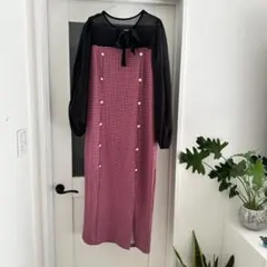 ⭐︎大きいサイズ3L⭐︎エレガントな赤と白のチェックワンピース