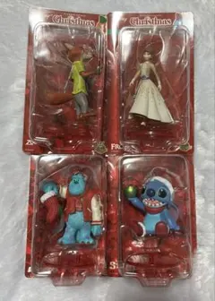 Disneyクリスマスオーナメント サリーとスティッチとアナとニック4体セット