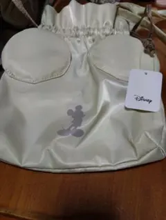 Disney ミッキーマウス 　巾着型ショルダーバッグ アイボリー