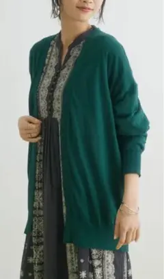 CRAFT STANDARD BOUTIQUE 綿ニットカーディガン グリーン