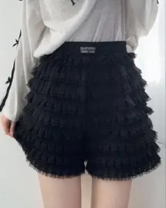 フリル ミニスカート ブラック