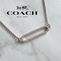 【極美品】COACH コーチ ネックレス ラインストーン　ピンクゴールドのサムネイル