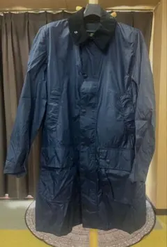 【美品】Barbour バブアー ネイビー ハーフコート ポーチ付40