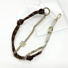 MIU MIU レザーコード メタル トリックキーリング チャーム 未使用品
