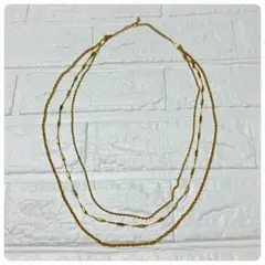 3連ネックレス ゴールドカラー チェーン レトロ ヴィンテージ アクセサリー