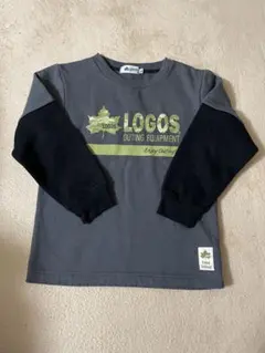 LOGOS トレーナー 140サイズ グレー/ブラック　裏起毛のサムネイル