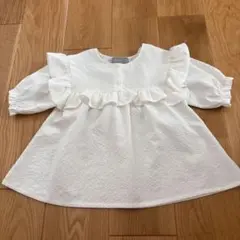 しまむら　120 チュニック　ブラウス　白