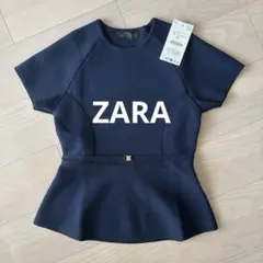 試着のみ ZARA ネイビーニットトップス