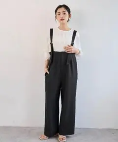 低身長mil ハイウエストサロペット