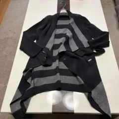 ブラック・グレー ストライプリバーシブルカーディガンのサムネイル