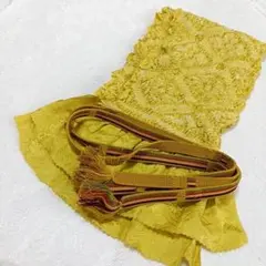 C5 帯揚げ 帯締め セット しぼり 黄緑