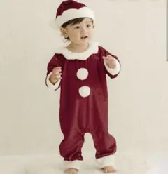 3coins スリーコインズ　クリスマス　サンタロンパース　70-80㎝