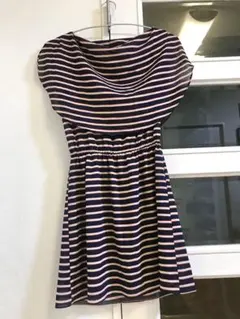 SALE✩.*˚ボーダー 膝丈ワンピース